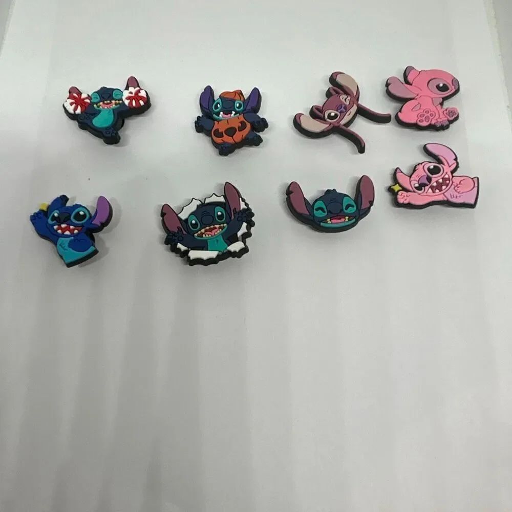 Lot of 8 Stitch & Angel Shoe Charms – Lilo & Stitch Characters for Clogs 💙🌺👟